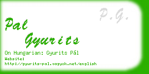 pal gyurits business card